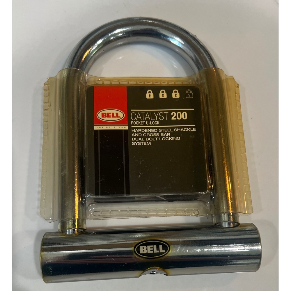 Bell Catalyst 200 Pocket U-Lock Bicycle Lock Hardened Steel Chrome with 2 Keys